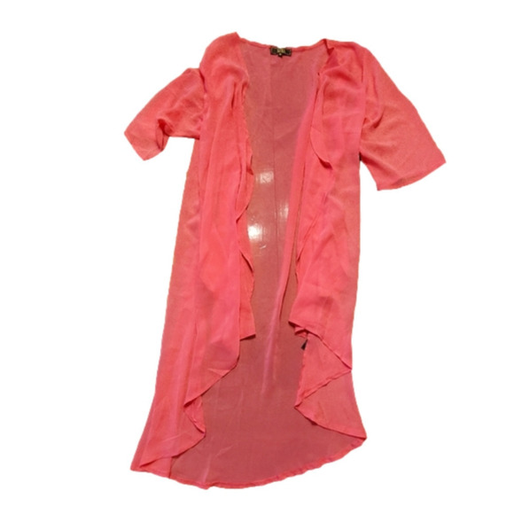 Radiant pink sheer duster Medium L&B - Picture 1 of 8